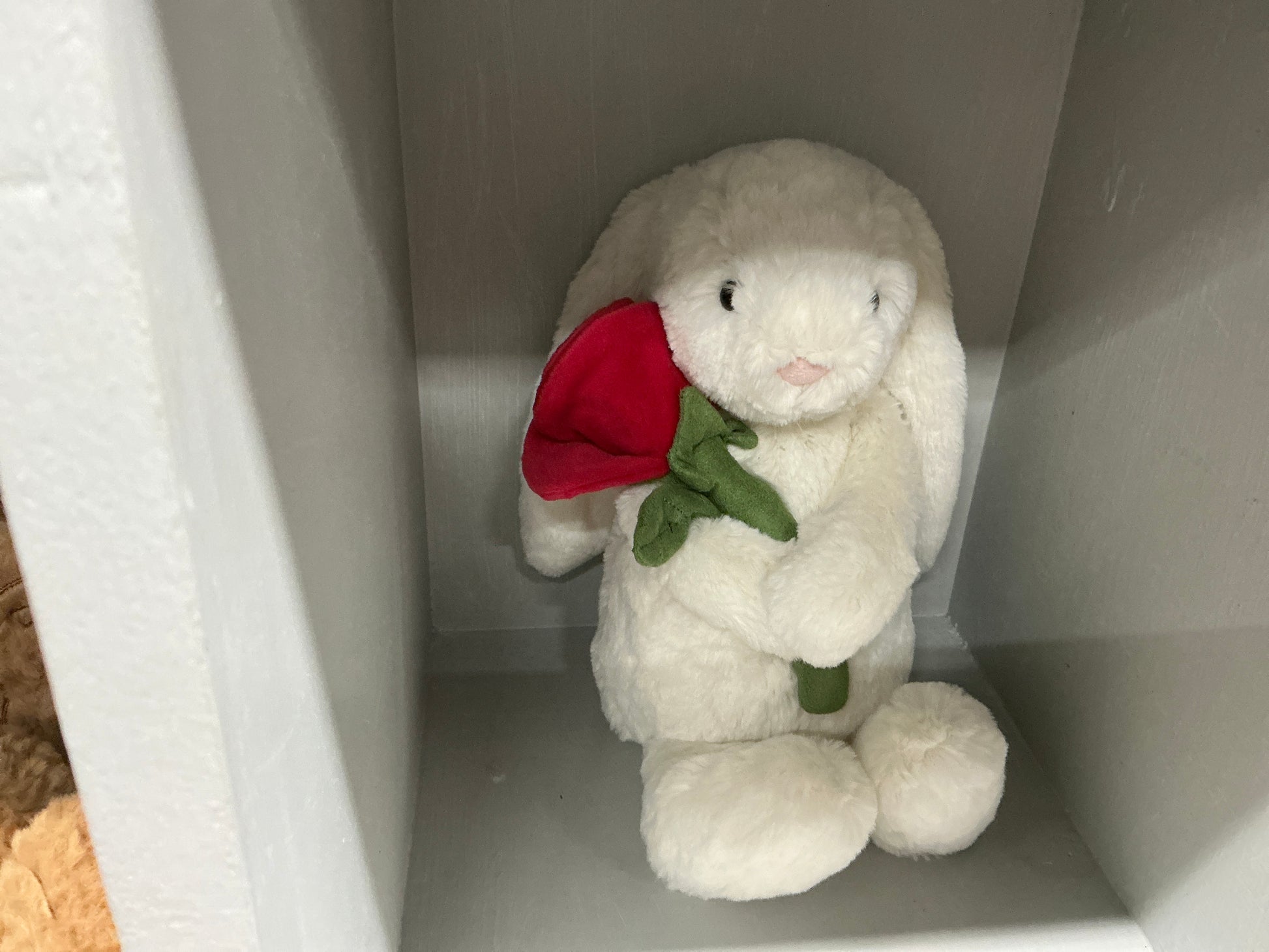 Jellycat Cream Bunny with Rose